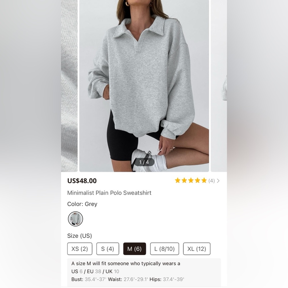 Commense Minimalist Plain Polo Sweatshirt 🩶 - Picture 2 of 3